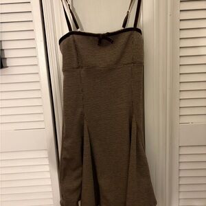 Iris Strapless Brown Houndstooth Dress